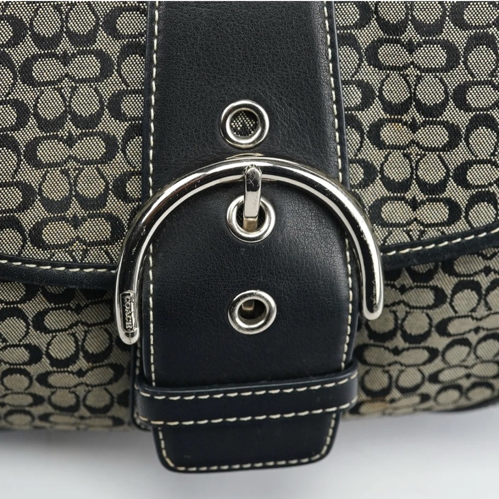 COACH Y2K, VINTAGE SOHO BAG with a black signature canvas and black leather trim - Picture 7 of 14